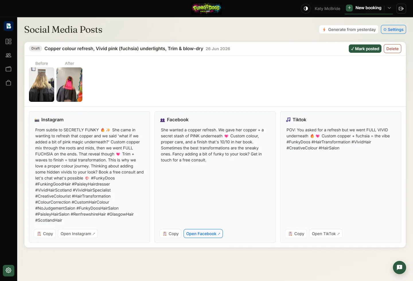Bookchair social media post generator